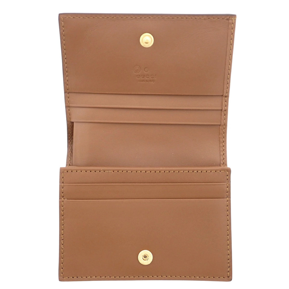 GUCCI GG Supreme Bi fold Wallet Compact Canvas Leather Beige Brown - Picture 5 of 6